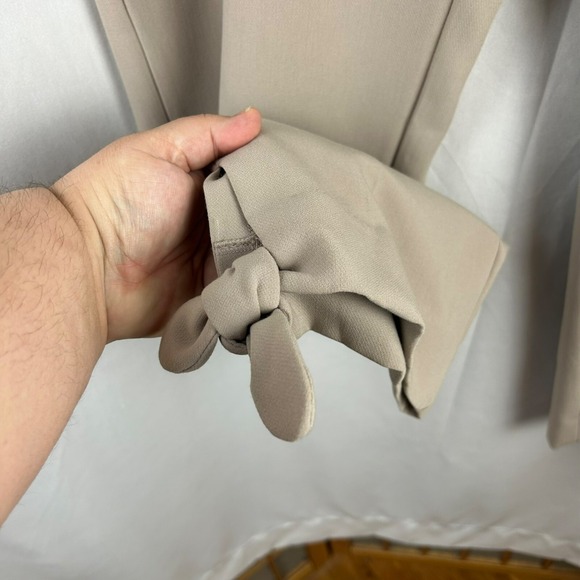 Banana Republic Avery Tie Hem Pants Women 14 Beige Tan Crop‎ Dress Work Stretch - Picture 5 of 10